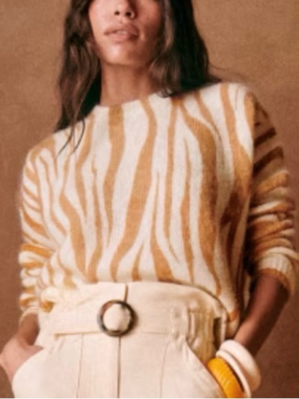 La Maille Zezane, Wool/Mohair Zebra Sweater